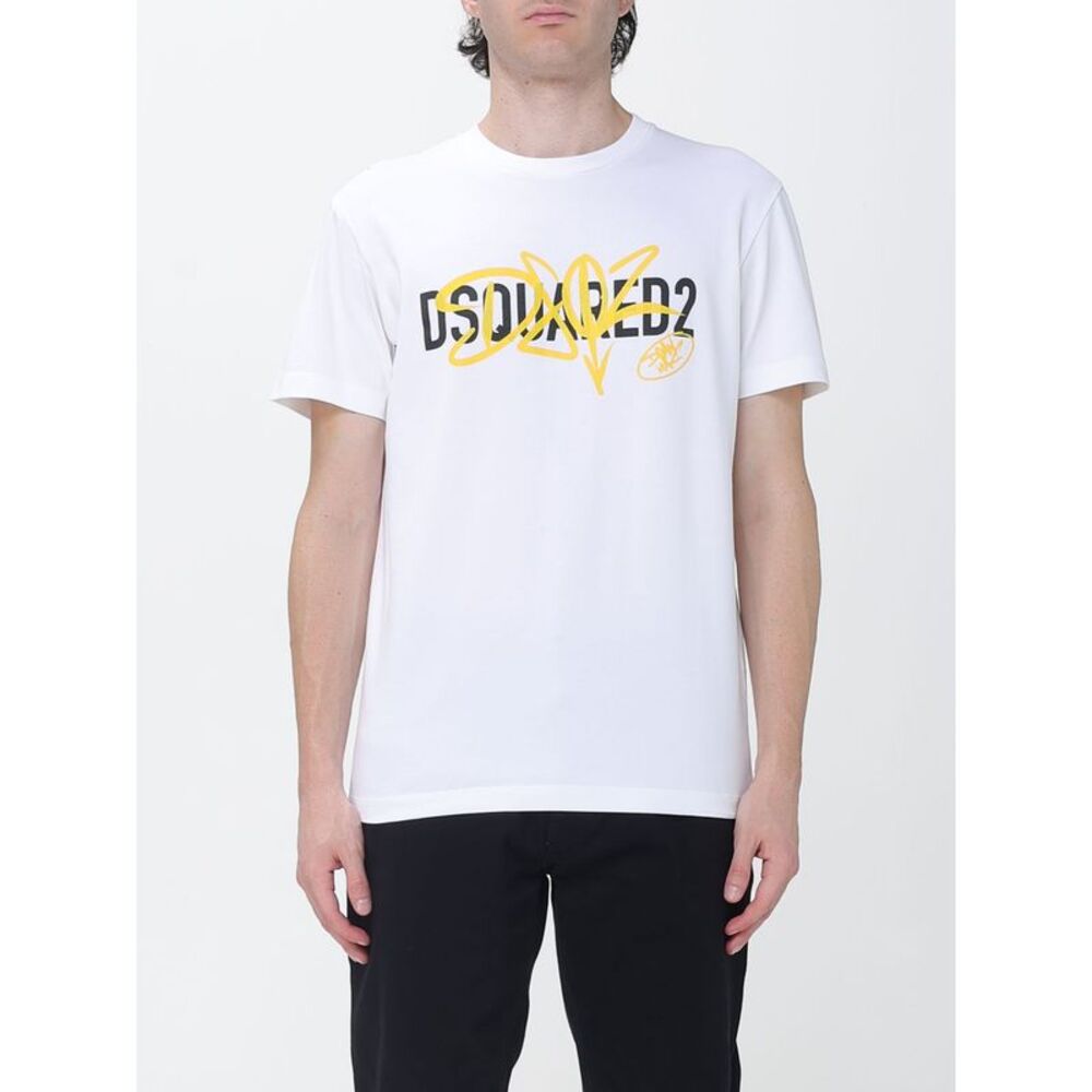 Dsquared2 Men Dsquared2 Slim Fit Cotton T-Shirt With Contrasting Logo Print